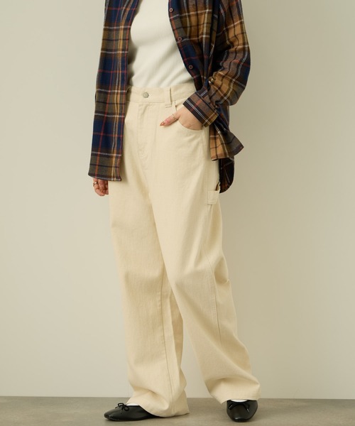 NAVY(ネイビー)の「nAvy 毎日はきたくなるデニム「マイデニ」 ワイドペインターパンツ(デニムパンツ・レディース・ブラック/アイボリー/ブルー系・L/M/S)」の18枚目の写真