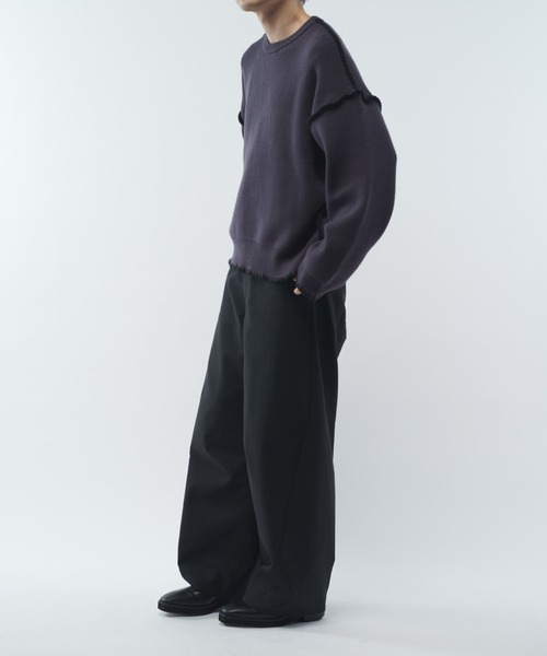 Lui's(ルイス)の「クラフトステッチクルーネックニット(ニット/セーター・メンズ・ホワイト/ブラック/グレー・FREE)」の5枚目の写真