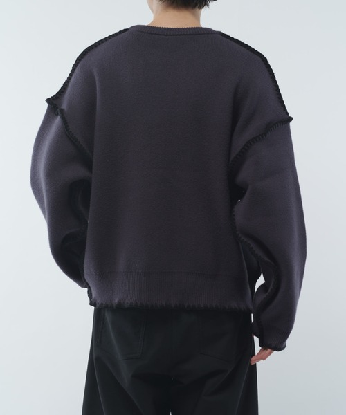 Lui's(ルイス)の「クラフトステッチクルーネックニット(ニット/セーター・メンズ・ホワイト/ブラック/グレー・FREE)」の20枚目の写真