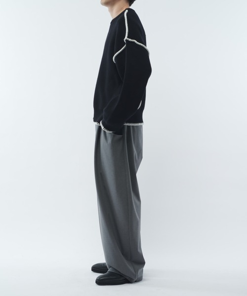 Lui's(ルイス)の「クラフトステッチクルーネックニット(ニット/セーター・メンズ・ホワイト/ブラック/グレー・FREE)」の17枚目の写真