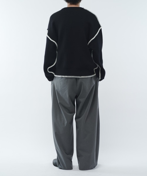 Lui's(ルイス)の「クラフトステッチクルーネックニット(ニット/セーター・メンズ・ホワイト/ブラック/グレー・FREE)」の18枚目の写真