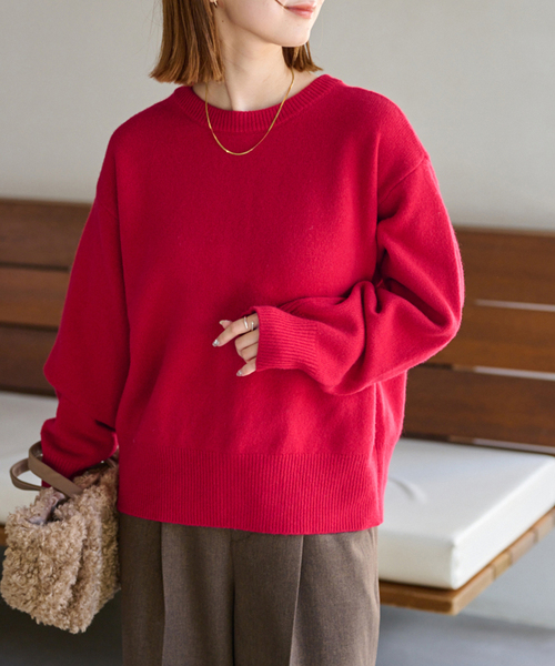 25AW新作］ウールカシミヤ2WAYクルーネックカーディガン（カーディガン