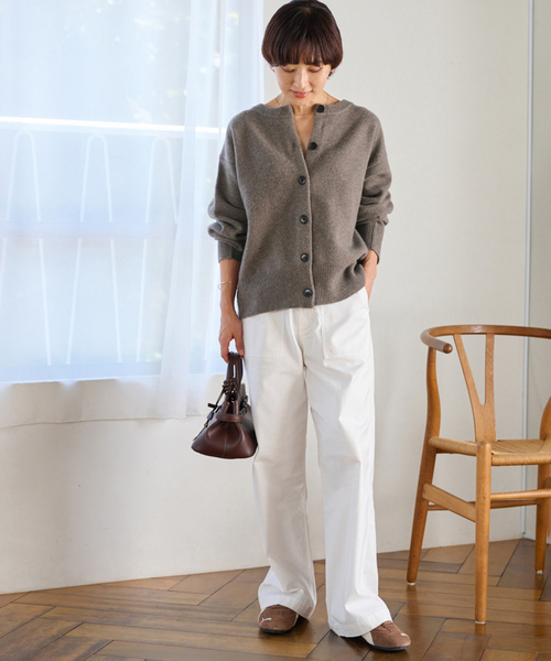 セール】ウールカシミヤ2WAYクルーネックカーディガン（カーディガン