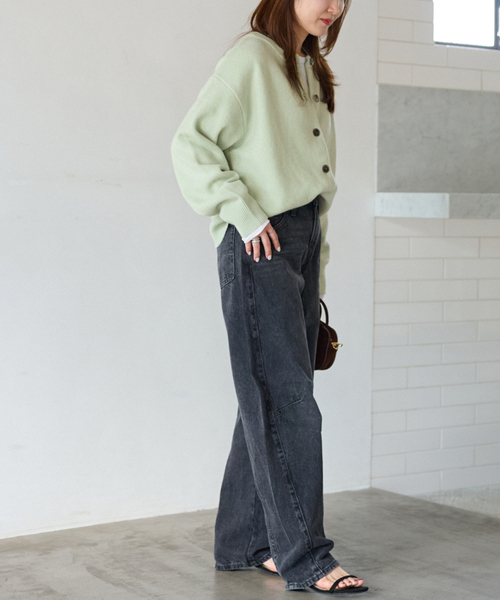 25AW新作］ウールカシミヤ2WAYクルーネックカーディガン（カーディガン