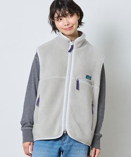 L.L.Bean(エルエルビーン)の「【JAPAN EDITION】トップシャム・ボア・フリース・ベスト(ベスト・レディース・ベージュ/ライトグレー・MEDIUM)」の2枚目の写真