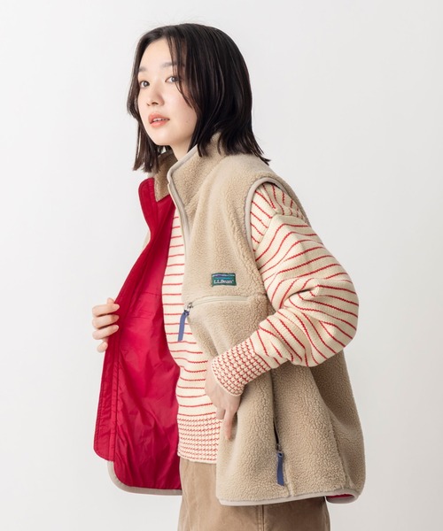 L.L.Bean(エルエルビーン)の「【JAPAN EDITION】トップシャム・ボア・フリース・ベスト(ベスト・レディース・ベージュ/ライトグレー・MEDIUM)」の13枚目の写真