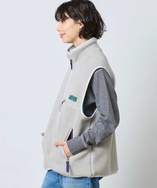 L.L.Bean(エルエルビーン)の「【JAPAN EDITION】トップシャム・ボア・フリース・ベスト(ベスト・レディース・ベージュ/ライトグレー・MEDIUM)」の5枚目の写真