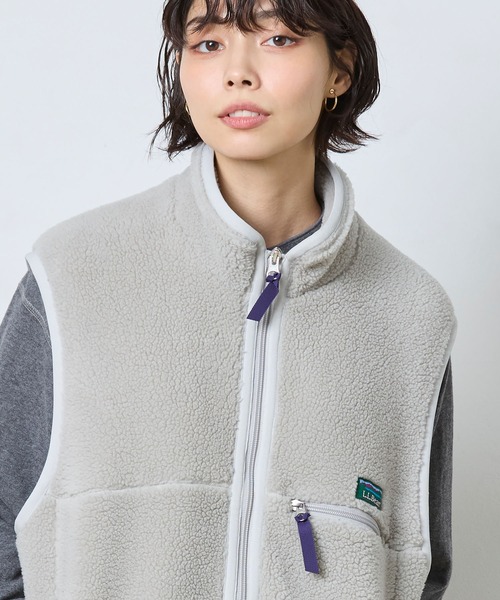L.L.Bean(エルエルビーン)の「【JAPAN EDITION】トップシャム・ボア・フリース・ベスト(ベスト・レディース・ベージュ/ライトグレー・MEDIUM)」の3枚目の写真