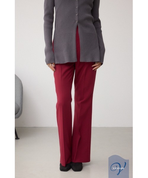 リネンパンツ♡ 赤 カラーパンツ ガウチョパンツ フレア 上品 ブーツに◎ M リネンパンツ♡ 赤 カラーパンツ ガウチョパンツ フレア 上品 ブーツに