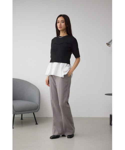 AZUL by moussy（アズールバイマウジー）の「VENUSフレアパンツ（スラックス・レディース・ボルドー/杢グレー/アイボリー/ブラック・MEDIUM/LARGE/SMALL）」の14枚目の写真