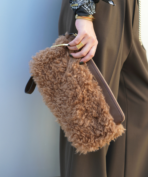 ORSETTO（オルセット）の「【ORSETTO/オルセット】Boa Clutch Bag（クラッチバッグ・レディース・キャメル・FREE）」の10枚目の写真