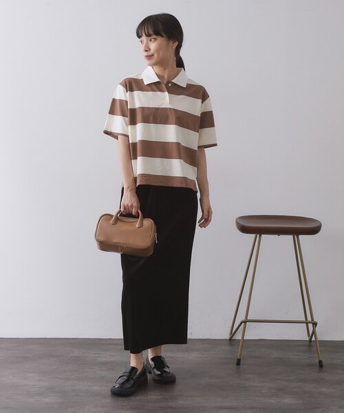 OPAQUE.CLIP（オペークドットクリップ）の「ベロアナロースカート/セットアップ対応可【洗濯機OK】（スカート・レディース・ブラック/ブラウン系1/ワイン系1・40/42/38）」の5枚目の写真