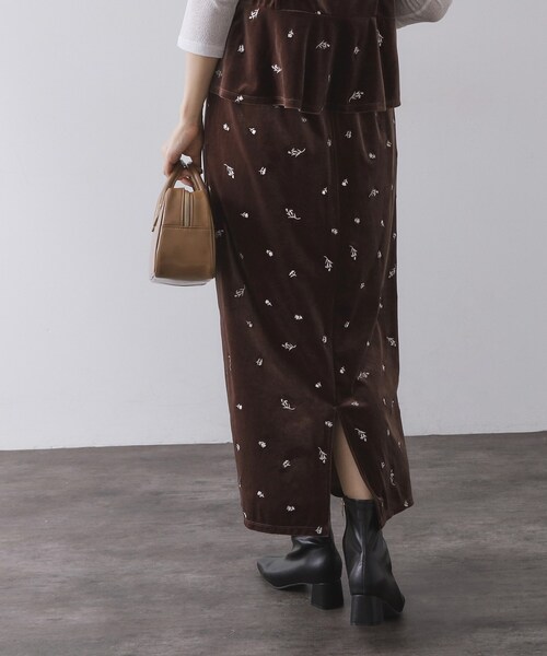 OPAQUE.CLIP（オペークドットクリップ）の「ベロアナロースカート/セットアップ対応可【洗濯機OK】（スカート・レディース・ブラック/ブラウン系1/ワイン系1・40/42/38）」の16枚目の写真