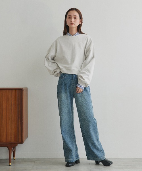 セール】ショート丈 スウェット プルオーバー（スウェット）｜ad thie