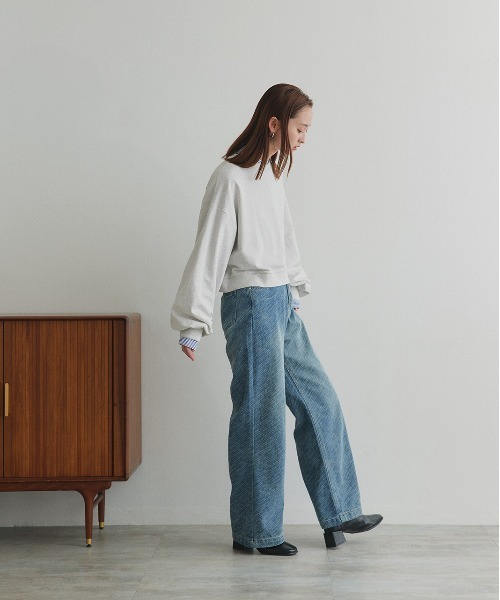 セール】ショート丈 スウェット プルオーバー（スウェット）｜ad thie