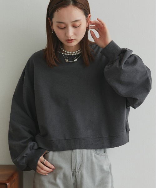 セール】ショート丈 スウェット プルオーバー（スウェット）｜ad thie