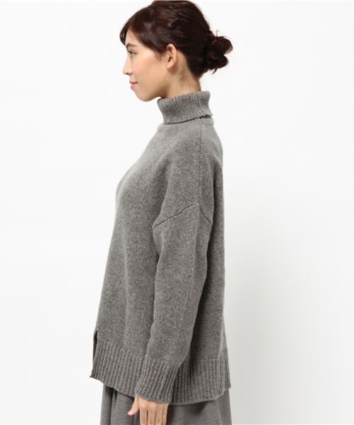Sheta（シータ）の「ローゲージタートルPO（ニット/セーター・レディース・オフホワイト/グレー・FREE）」の4枚目の写真