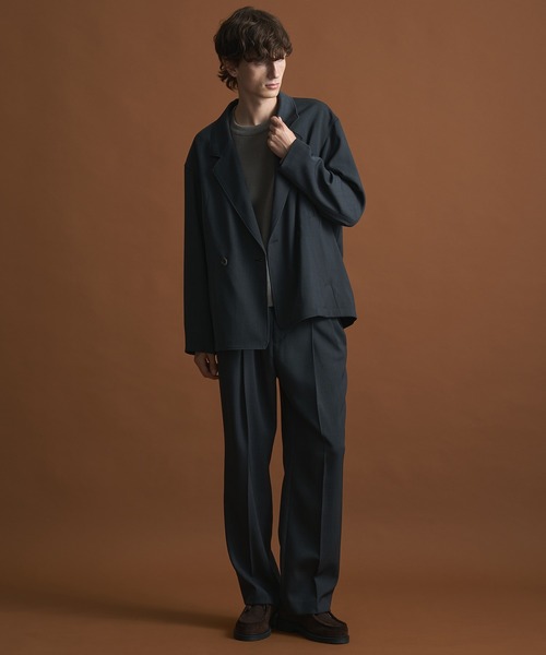 PUBLIC TOKYO（パブリックトウキョウ）の「〈セットアップ対応〉AQUA WOOLカルゼタックスラックス /ストレートパンツ/ストレートスラックス/オフィスカジュアル/ビジネス/通勤（スラックス・メンズ・ダークベージュ/ダークブラウン/ダークネイビー/ヘザーチャコール・1/2/3）」の22枚目の写真