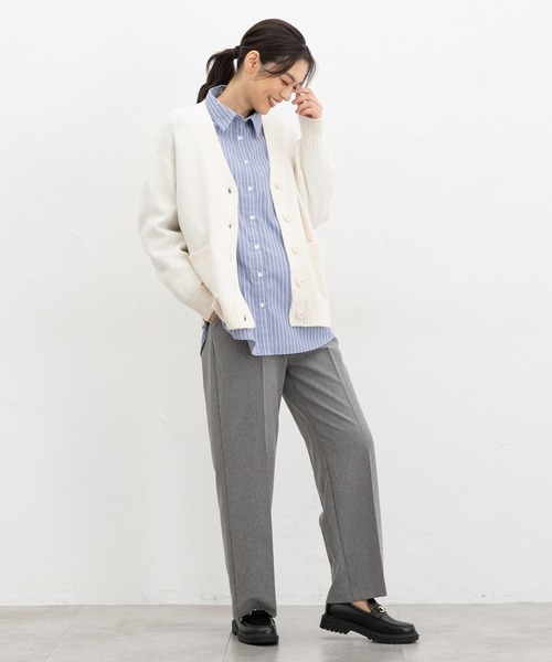 Honeys（ハニーズ）の「Ｖネックカーディガン（カーディガン/ボレロ・レディース・オートミール/ブルー系/杢グレー/ヘザーチャコール/ブラウン系・L/LL/M/S）」の14枚目の写真