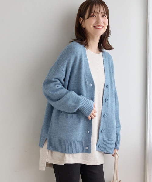 Honeys（ハニーズ）の「Ｖネックカーディガン（カーディガン/ボレロ・レディース・オートミール/ブルー系/杢グレー/ヘザーチャコール/ブラウン系・L/LL/M/S）」の18枚目の写真