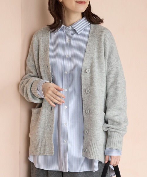 Honeys（ハニーズ）の「Ｖネックカーディガン（カーディガン/ボレロ・レディース・オートミール/ブルー系/杢グレー/ヘザーチャコール/ブラウン系・L/LL/M/S）」の22枚目の写真