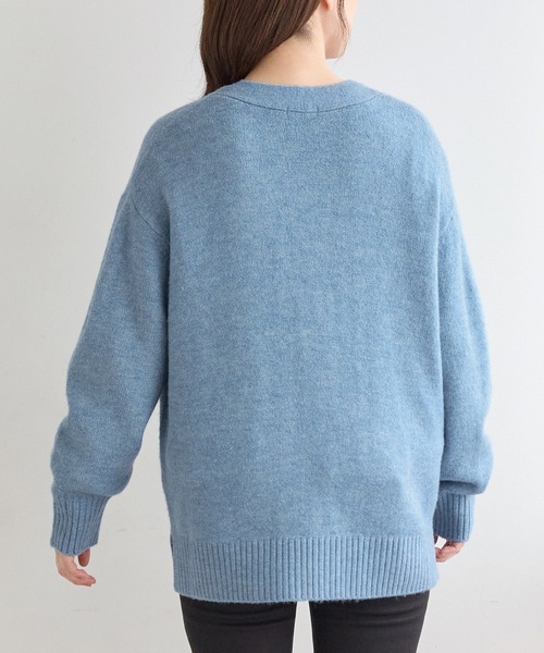 Honeys（ハニーズ）の「Ｖネックカーディガン（カーディガン/ボレロ・レディース・オートミール/ブルー系/杢グレー/ヘザーチャコール/ブラウン系・L/LL/M/S）」の6枚目の写真