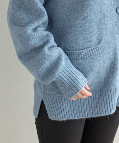 Honeys（ハニーズ）の「Ｖネックカーディガン（カーディガン/ボレロ・レディース・オートミール/ブルー系/杢グレー/ヘザーチャコール/ブラウン系・L/LL/M/S）」の9枚目の写真
