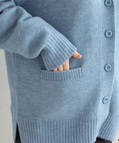 Honeys（ハニーズ）の「Ｖネックカーディガン（カーディガン/ボレロ・レディース・オートミール/ブルー系/杢グレー/ヘザーチャコール/ブラウン系・L/LL/M/S）」の10枚目の写真