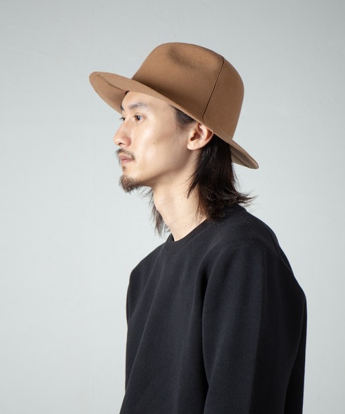 RACAL(ラカル)の「Cutting 4Panel Packable Fedora Hat / カッティング4パネルパッカブル帽体ハット(ハット・メンズ・ブラック/ベージュ・LARGE/MEDIUM)」の2枚目の写真