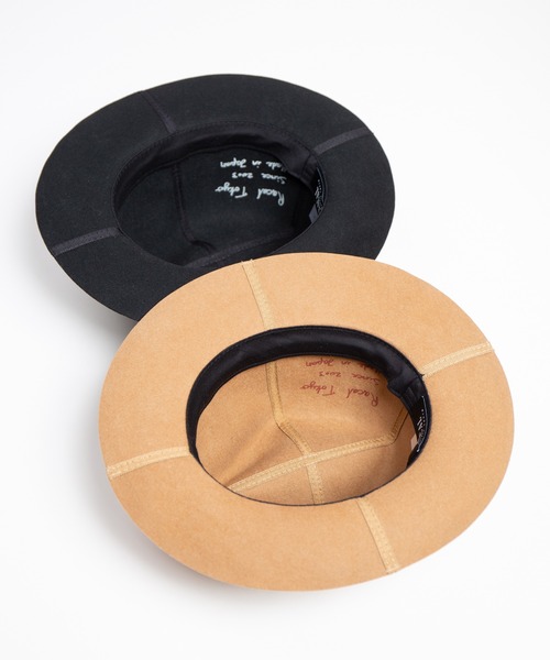 RACAL(ラカル)の「Cutting 4Panel Packable Fedora Hat / カッティング4パネルパッカブル帽体ハット(ハット・メンズ・ブラック/ベージュ・LARGE/MEDIUM)」の6枚目の写真