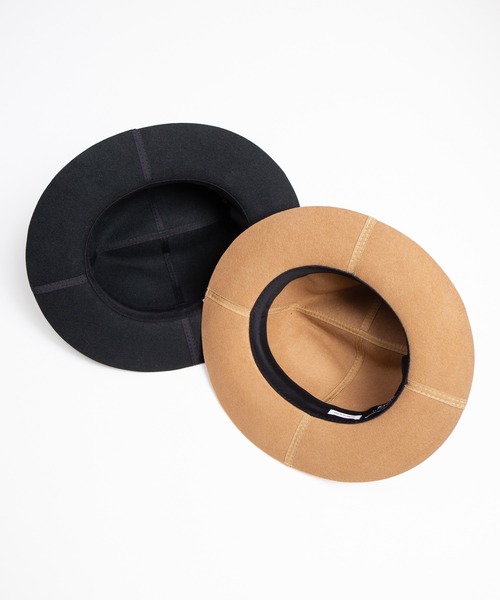 RACAL(ラカル)の「Cutting 4Panel Packable Fedora Hat / カッティング4パネルパッカブル帽体ハット(ハット・メンズ・ブラック/ベージュ・LARGE/MEDIUM)」の7枚目の写真