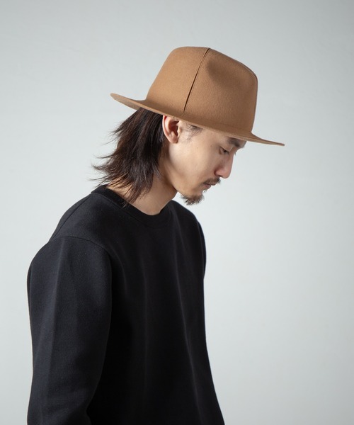 RACAL(ラカル)の「Cutting 4Panel Packable Fedora Hat / カッティング4パネルパッカブル帽体ハット(ハット・メンズ・ブラック/ベージュ・LARGE/MEDIUM)」の18枚目の写真