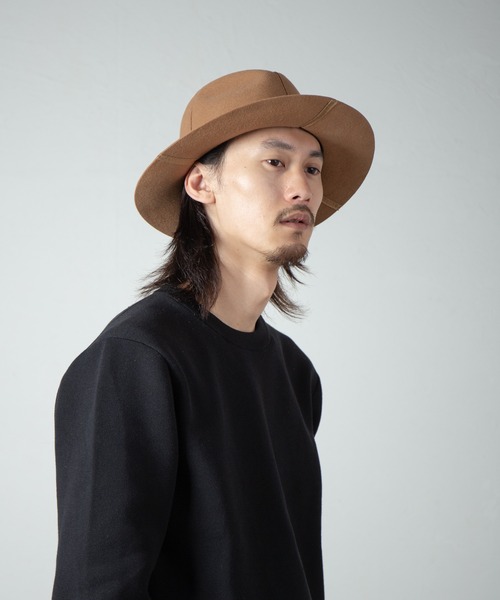 RACAL(ラカル)の「Cutting 4Panel Packable Fedora Hat / カッティング4パネルパッカブル帽体ハット(ハット・メンズ・ブラック/ベージュ・LARGE/MEDIUM)」の19枚目の写真