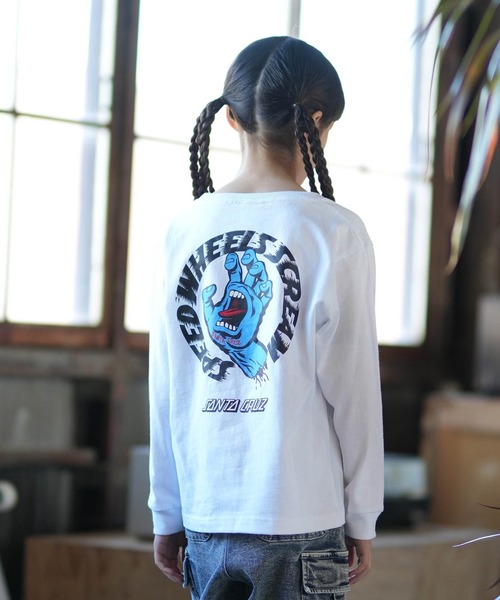 SANTA CRUZ(サンタクルーズ)の「SANTACRUZ/サンタクルーズ Scream Strip L/S T キッズ ロンT 25A603-42(Tシャツ/カットソー・キッズ・ホワイト/ブラック・140cm/150cm/160cm/130cm)」の13枚目の写真