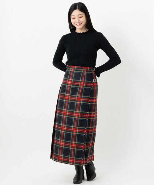 L〜XL オニールオブダブリン ダブルベルトスカート O'NEIL OF DUBLIN ダブルベルト ロングキルトスカート マキシ丈