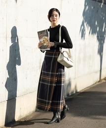 hariknitting ロングラップスカート ネイビーコットン hariknitting ロングラップスカート ネイビーコットン