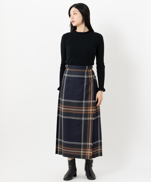 セール】O'NEIL OF DUBLIN ダブルベルト ロングキルトスカート マキシ