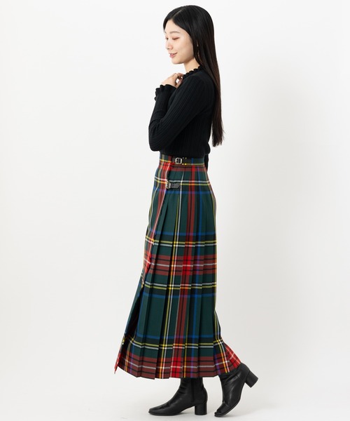 O'NEIL of DUBLIN(オニールオブダブリン)の「O'NEIL OF DUBLIN ダブルベルト ロングキルトスカート マキシ丈90cm(スカート・レディース・ライトブラウン/カーキ/ブラック/ネイビー/ダークグリーン/ブラック系その他・10/8)」の13枚目の写真