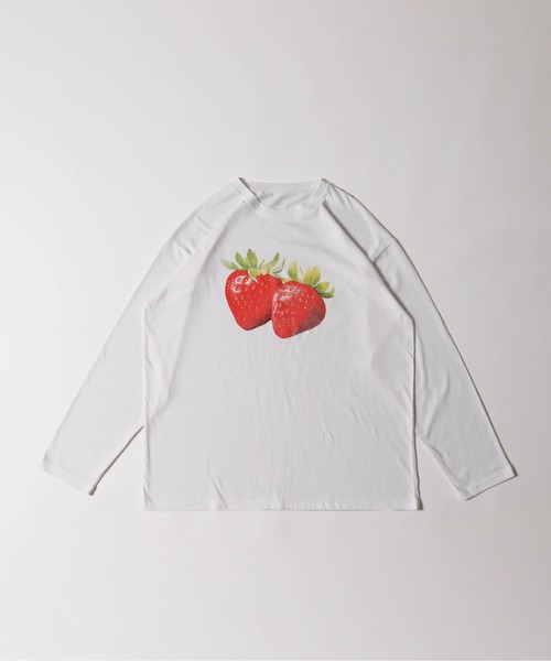 WC（ダブル シー）の「《秋冬新作★》イチゴワンポイントロンT（Tシャツ/カットソー・レディース・チャコールグレー/ホワイト・FREE）」の12枚目の写真