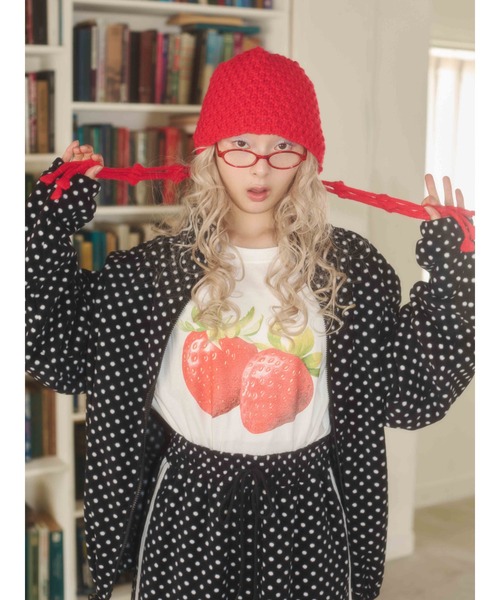 WC（ダブル シー）の「《秋冬新作★》イチゴワンポイントロンT（Tシャツ/カットソー・レディース・チャコールグレー/ホワイト・FREE）」の20枚目の写真