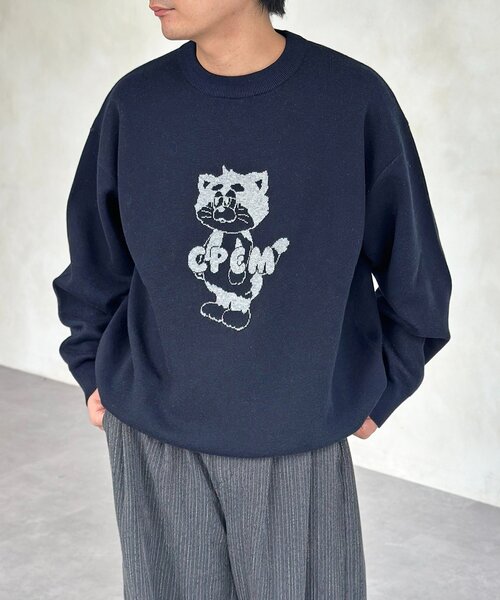 CPCM（シーピーシーエム）の「【ANYMAL】マスコットキャラスウェットライクニット（ニット/セーター・レディース・アイボリー/ブラウン/グリーン/ネイビー・MEDIUM/LARGE）」の4枚目の写真
