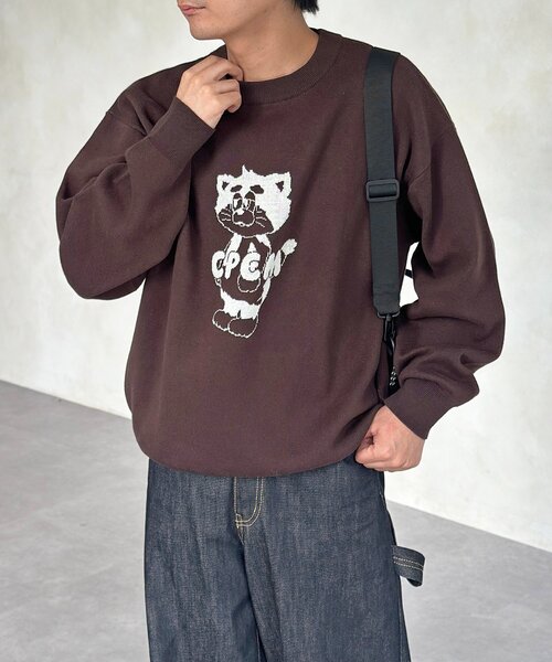 セール】【ANYMAL】マスコットキャラスウェットライクニット（ニット