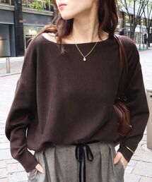 le.coeur blanc | ミラノリブラメ入り裾ラウンドニット(ニット/セーター)