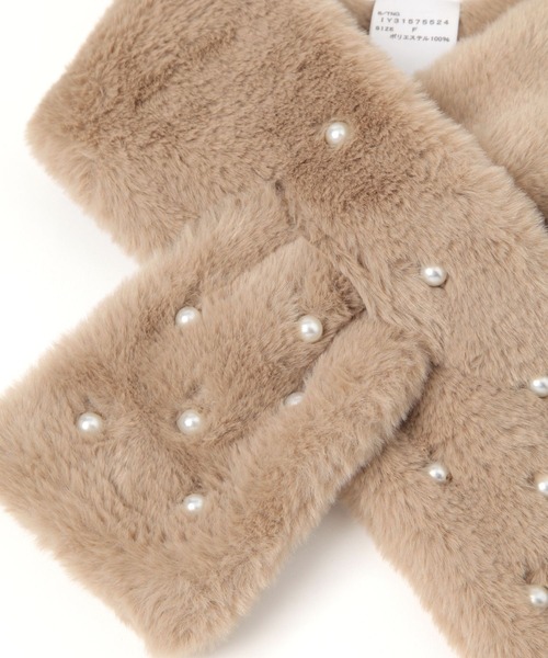 FOUND GOOD（ファウンドグッド）の「パールツキFファーマフラー（マフラー・レディース・ベージュ/ブラック・FREE）」の8枚目の写真