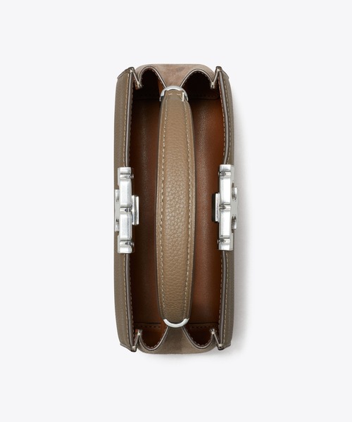 トリーバーチ エレノア　ペブルド　ミニサッチェルバッグ　グレージュ TORY BURCH（トリーバーチ） ハンドバッグ ELEANOR PEBBLED MINI