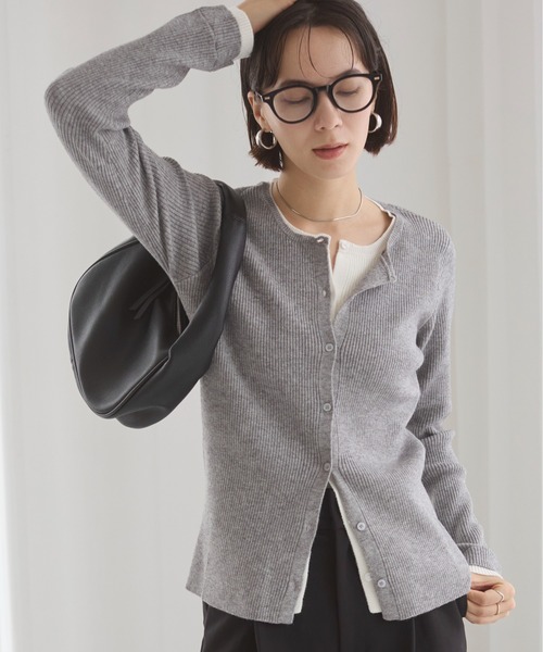 フェイクレイヤード 配色ニット カーディガン（カーディガン/ボレロ