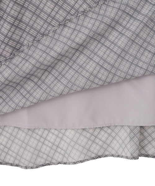 セール】◇ベロア配色チェックラッフルワンピース（ワンピース）｜JILL