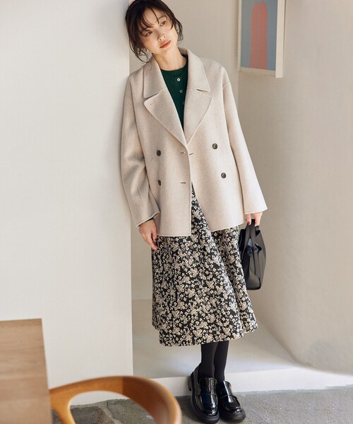 【最終値下げ済み】組曲☆ダブルブレストリバーコート 組曲（KUMIKYOKU） コート アウター ダブルブレストリバー コート