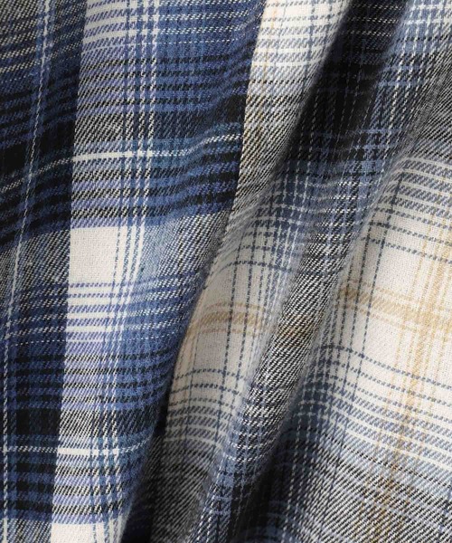 NAVY(ネイビー)の「nAvy オンブレチェック切り替えネルシャツ(シャツ/ブラウス・メンズ・ブルー/ブラック/ブラウン・M/S/XL/L)」の4枚目の写真