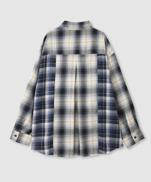NAVY(ネイビー)の「nAvy オンブレチェック切り替えネルシャツ(シャツ/ブラウス・メンズ・ブルー/ブラック/ブラウン・M/S/XL/L)」の17枚目の写真
